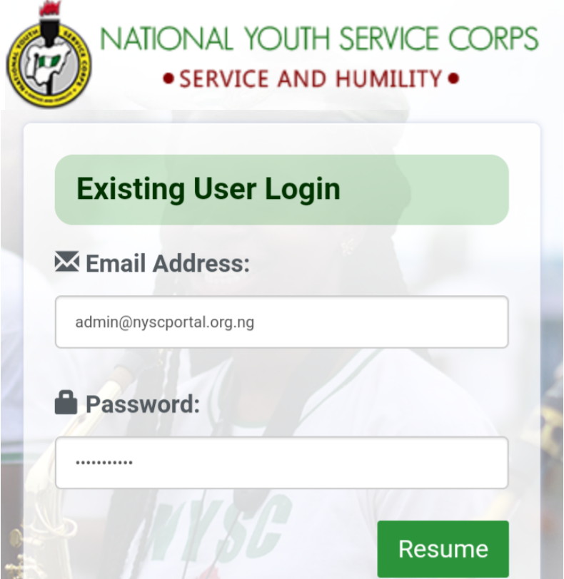 Nysc Login Portal